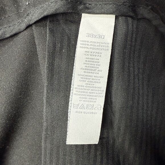 Vintage Perry Ellis Black Dress Pants Mens 38x30 Pleated Cuffed - Picture 4 of 16